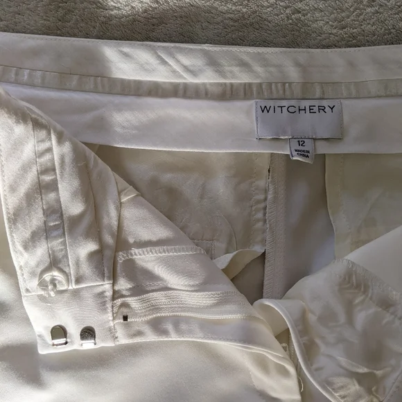 Witchery Sz 12 Cream tailored trousers/pants - Picture 3 of 6
